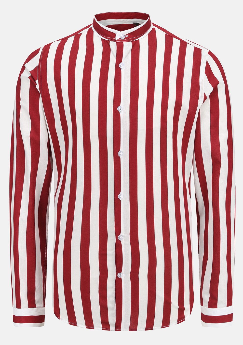 Devil's Advocate striped grandad collar 